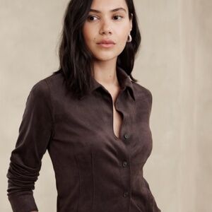 Banana Republic Vegan Suede Shirt